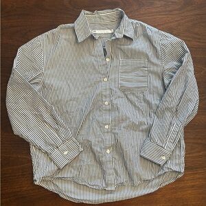 Southern Tide Navy and White Striped Button-Down Shirt